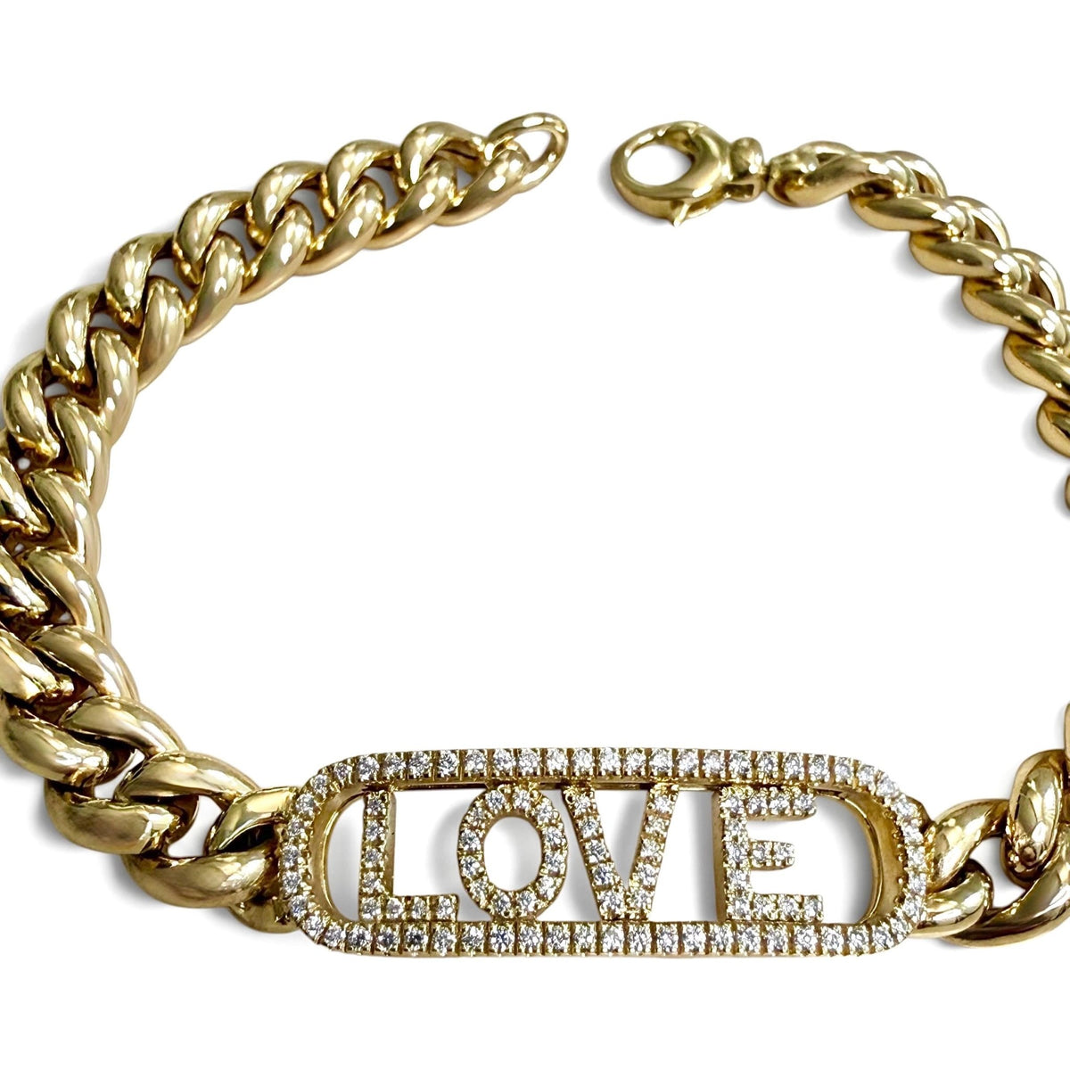 ZYDO Italy "Amore Dorato" 18K Yellow Gold Diamond Sliding Letters LOVE Bracelet - WeilJewelry