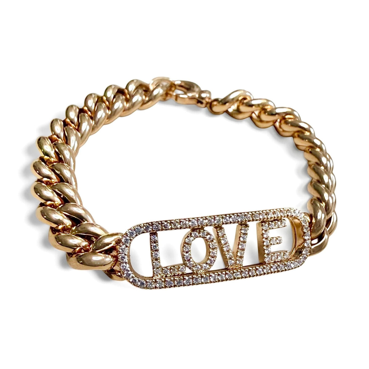 ZYDO Italy "Amore In Rosa" 18K Rose Gold Diamond Sliding Letters LOVE Bracelet - WeilJewelry