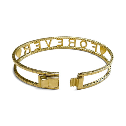 ZYDO Italy "Amore Per Sempre" 18K Yellow Gold FOREVER Diamond Bangle Bracelet - WeilJewelry