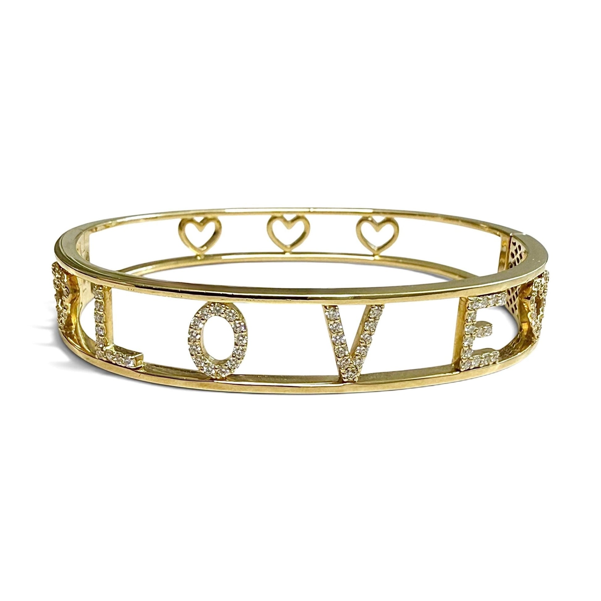 ZYDO Italy "Amore Prezioso" 18K Yellow Gold LOVE Diamond Bangle Bracelet - WeilJewelry