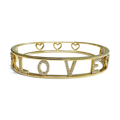 ZYDO Italy "Amore Prezioso" 18K Yellow Gold LOVE Diamond Bangle Bracelet - WeilJewelry