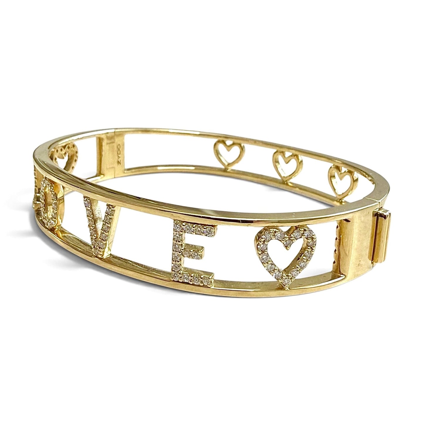 ZYDO Italy "Amore Prezioso" 18K Yellow Gold LOVE Diamond Bangle Bracelet - WeilJewelry