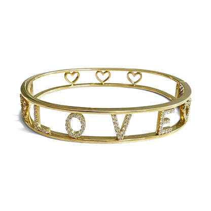ZYDO Italy "Amore Prezioso" 18K Yellow Gold LOVE Diamond Bangle Bracelet - WeilJewelry