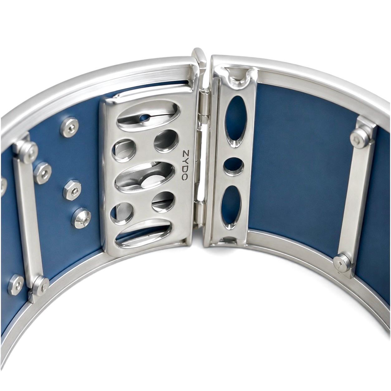 ZYDO Italy "Cielo Incantato" 18K White Gold & Blue Titanium 11.08 CTW Sapphire Bangle Bracelet - WeilJewelry