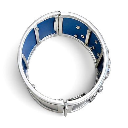 ZYDO Italy "Cielo Incantato" 18K White Gold & Blue Titanium 11.08 CTW Sapphire Bangle Bracelet - WeilJewelry