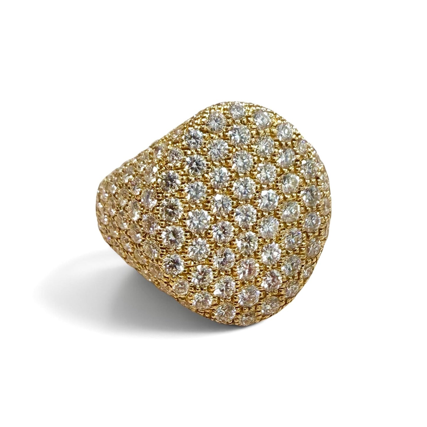 ZYDO Italy "Cygno d’Oro" 18K Yellow Gold 2.19 CTW Natural Pave Diamond Signet Ring - WeilJewelry