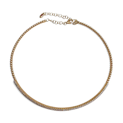 ZYDO Italy “Dolce Carezza” 18K Rose Gold Adjustable Diamond Choker Necklace - WeilJewelry