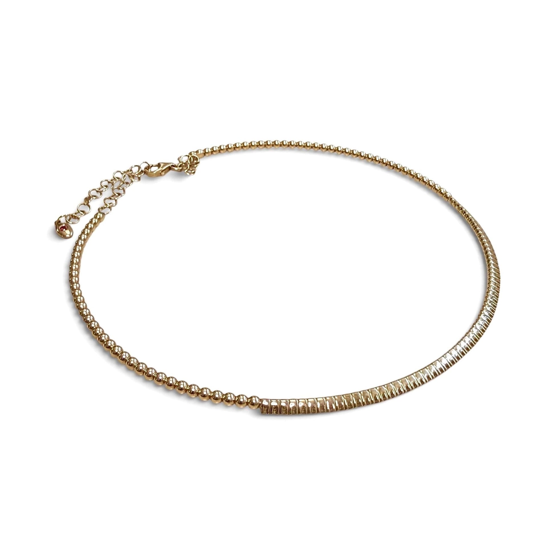ZYDO Italy “Dolce Carezza” 18K Rose Gold Adjustable Diamond Choker Necklace - WeilJewelry