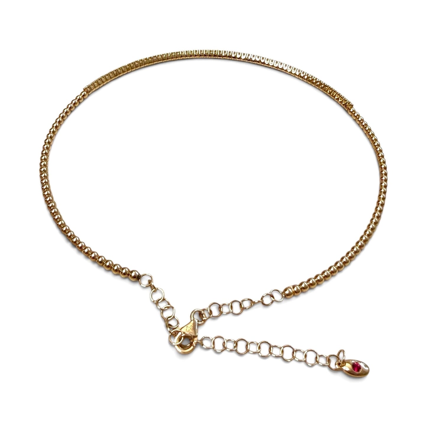 ZYDO Italy “Dolce Carezza” 18K Rose Gold Adjustable Diamond Choker Necklace - WeilJewelry
