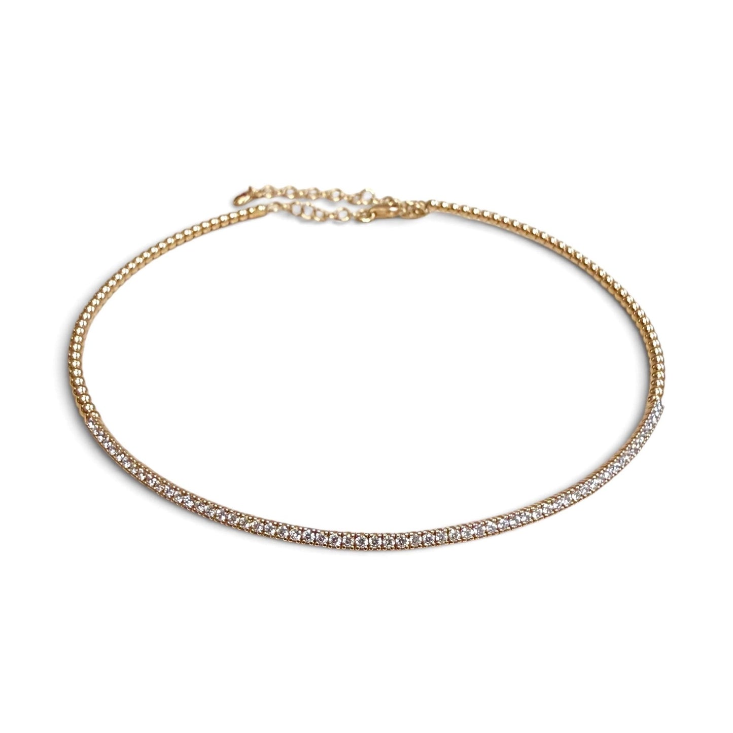 ZYDO Italy “Dolce Carezza” 18K Rose Gold Adjustable Diamond Choker Necklace - WeilJewelry
