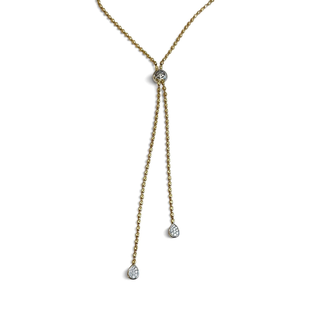 ZYDO Italy "Dolce Vita" 18K White & Rose Gold 1.32 CTW Diamond Lariat Necklace - WeilJewelry