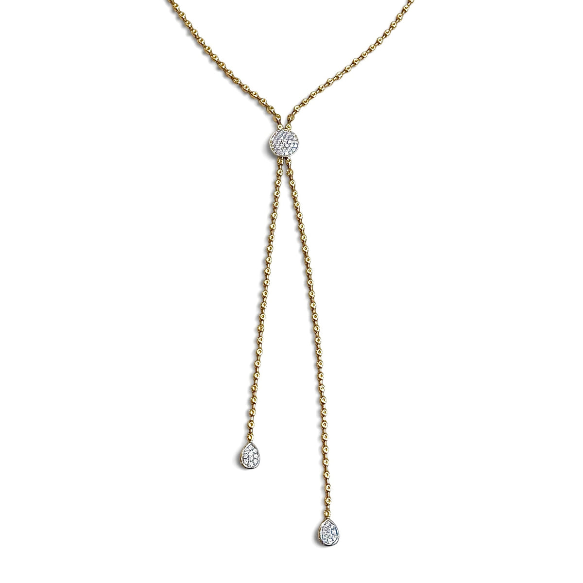 ZYDO Italy "Dolce Vita" 18K White & Rose Gold 1.32 CTW Diamond Lariat Necklace - WeilJewelry