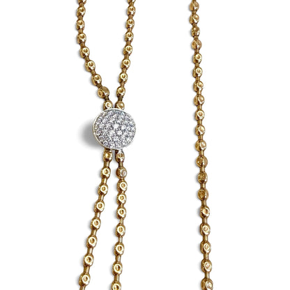 ZYDO Italy "Dolce Vita" 18K White & Rose Gold 1.32 CTW Diamond Lariat Necklace - WeilJewelry