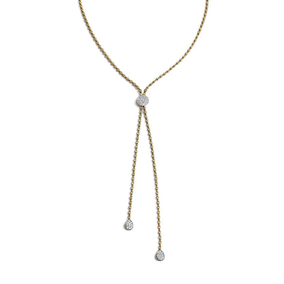 ZYDO Italy "Dolce Vita" 18K White & Rose Gold 1.32 CTW Diamond Lariat Necklace - WeilJewelry