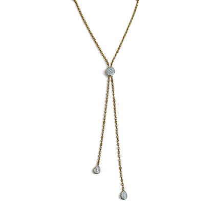 ZYDO Italy "Dolce Vita" 18K White & Rose Gold 1.32 CTW Diamond Lariat Necklace - WeilJewelry