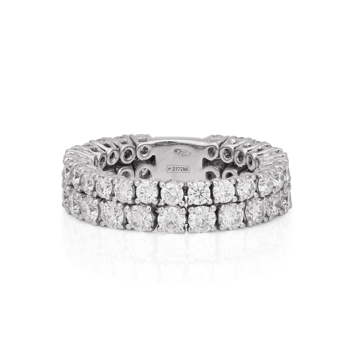 ZYDO Italy "Eterna Brillantezza" 18K White Gold 2.61 CT Diamond Two-Row Eternity Band - WeilJewelry