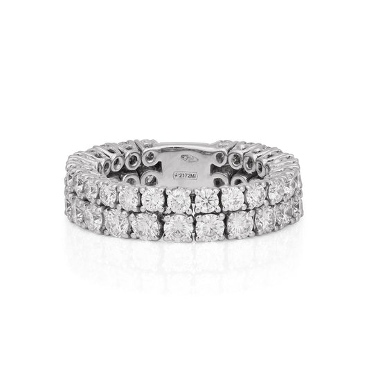 ZYDO Italy "Eterna Brillantezza" 18K White Gold 2.61 CT Diamond Two-Row Eternity Band - WeilJewelry
