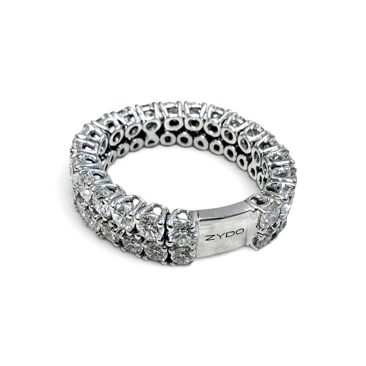 ZYDO Italy "Eterna Brillantezza" 18K White Gold 2.61 CT Diamond Two-Row Eternity Band - WeilJewelry