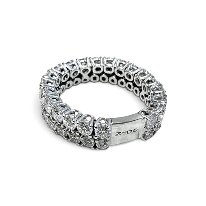 ZYDO Italy "Eterna Brillantezza" 18K White Gold 2.61 CT Diamond Two-Row Eternity Band - WeilJewelry
