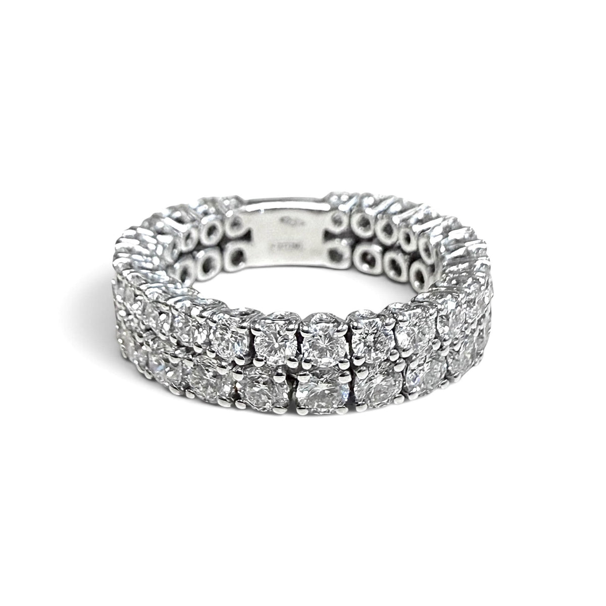 ZYDO Italy "Eterna Brillantezza" 18K White Gold 2.61 CT Diamond Two-Row Eternity Band - WeilJewelry