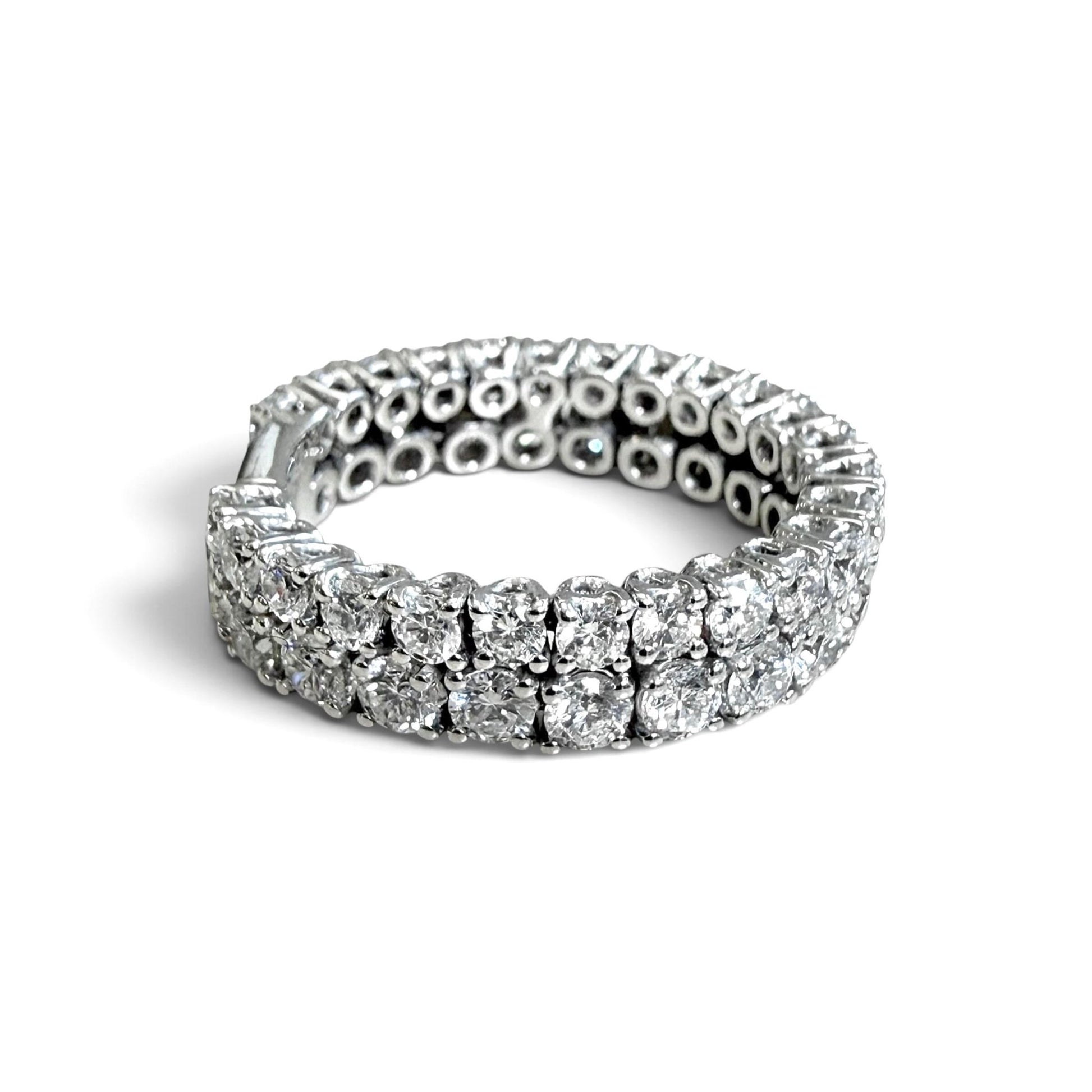 ZYDO Italy "Eterna Brillantezza" 18K White Gold 2.61 CT Diamond Two-Row Eternity Band - WeilJewelry