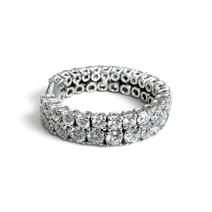 ZYDO Italy "Eterna Brillantezza" 18K White Gold 2.61 CT Diamond Two-Row Eternity Band - WeilJewelry