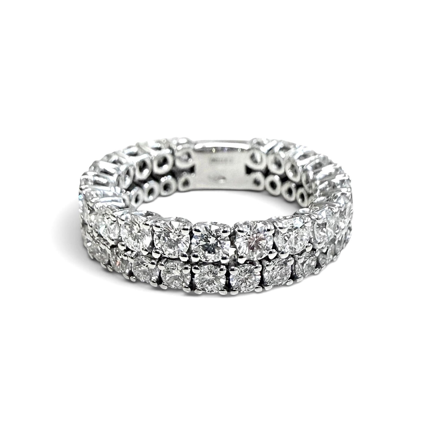 ZYDO Italy "Eterna Brillantezza" 18K White Gold 2.61 CT Diamond Two-Row Eternity Band - WeilJewelry