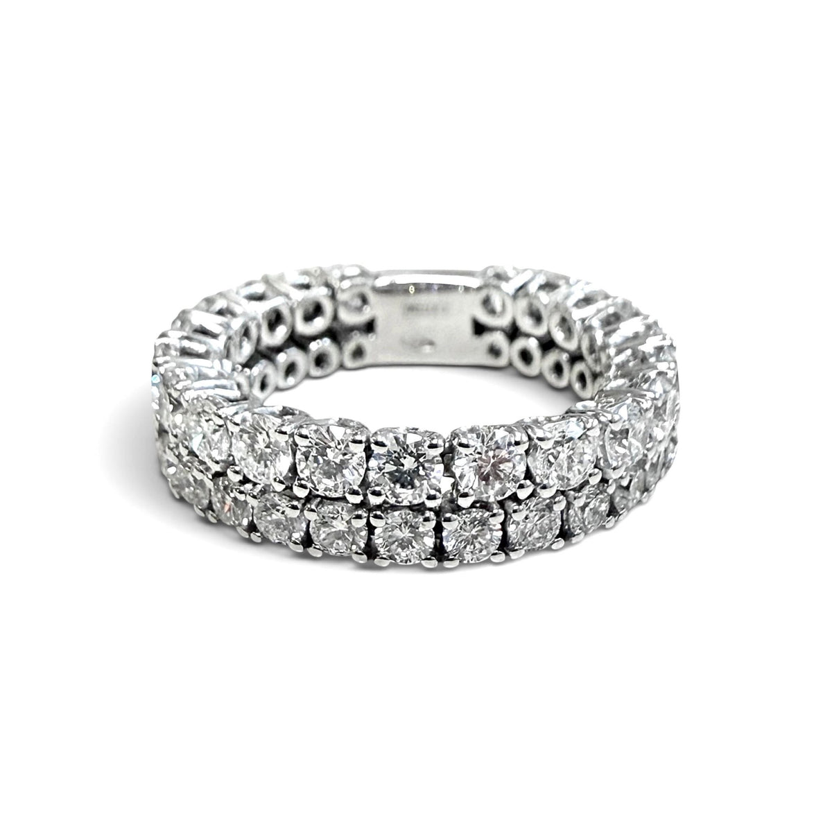 ZYDO Italy "Eterna Brillantezza" 18K White Gold 2.61 CT Diamond Two-Row Eternity Band - WeilJewelry