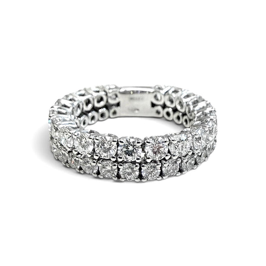 ZYDO Italy "Eterna Brillantezza" 18K White Gold 2.61 CT Diamond Two-Row Eternity Band - WeilJewelry