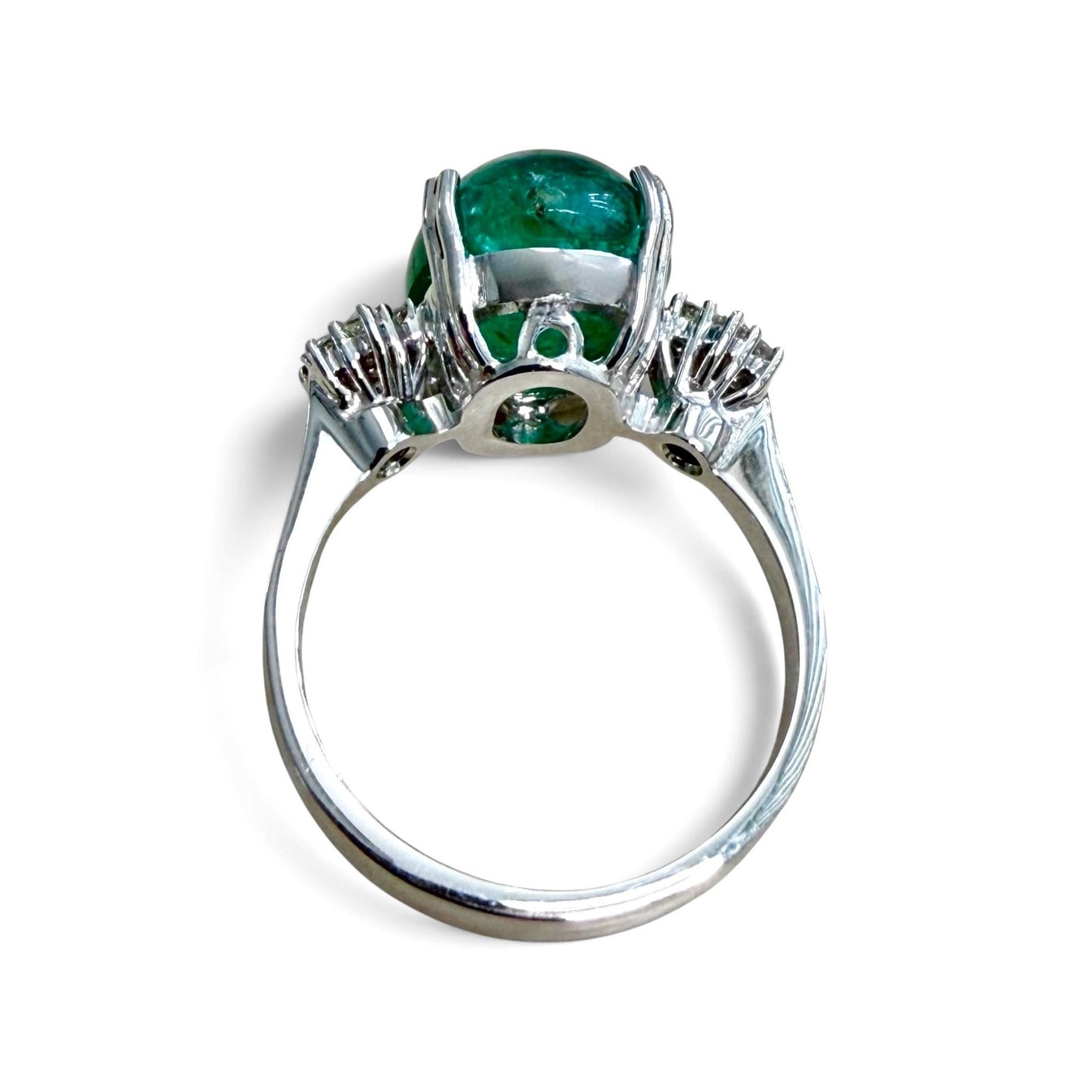 ZYDO Italy "La Primadonna" 18K White Gold 6.62 CT Natural Emerald & Diamond Ring - WeilJewelry