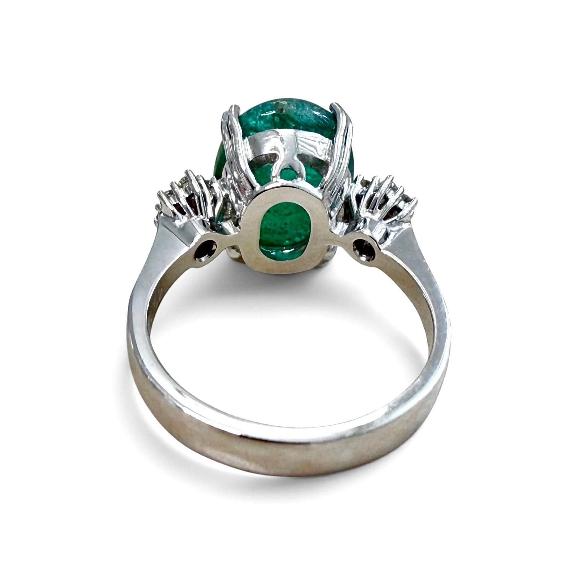 ZYDO Italy "La Primadonna" 18K White Gold 6.62 CT Natural Emerald & Diamond Ring - WeilJewelry