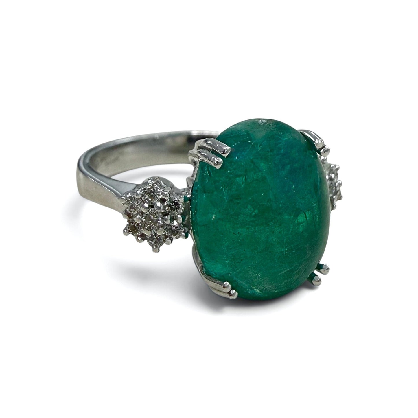 ZYDO Italy "La Primadonna" 18K White Gold 6.62 CT Natural Emerald & Diamond Ring - WeilJewelry