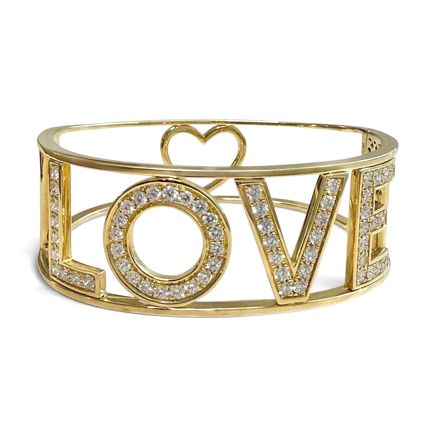ZYDO Italy "L’Amore" 18K Yellow Gold LOVE 2.36 CT Diamond Bangle Bracelet - WeilJewelry