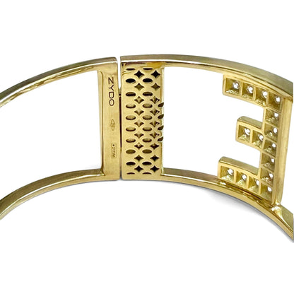 ZYDO Italy "L’Amore" 18K Yellow Gold LOVE 2.36 CT Diamond Bangle Bracelet - WeilJewelry
