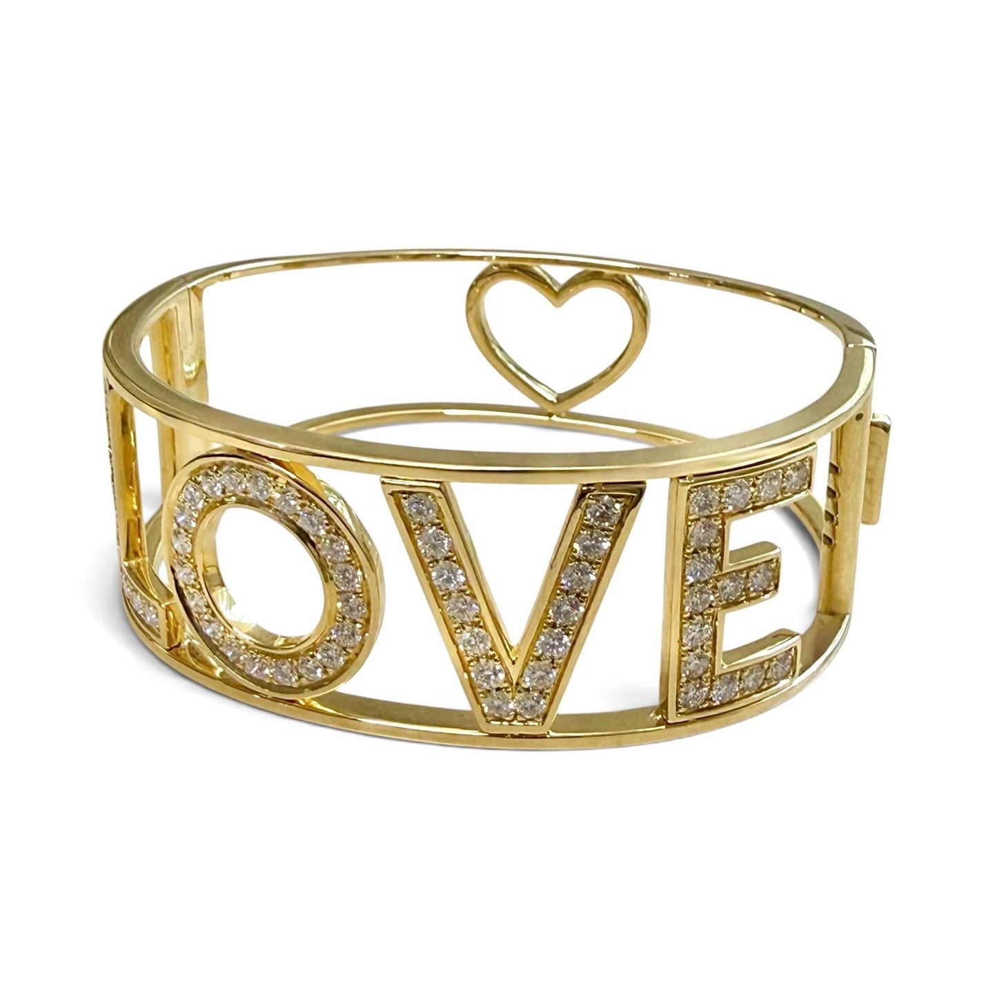 ZYDO Italy "L’Amore" 18K Yellow Gold LOVE 2.36 CT Diamond Bangle Bracelet - WeilJewelry