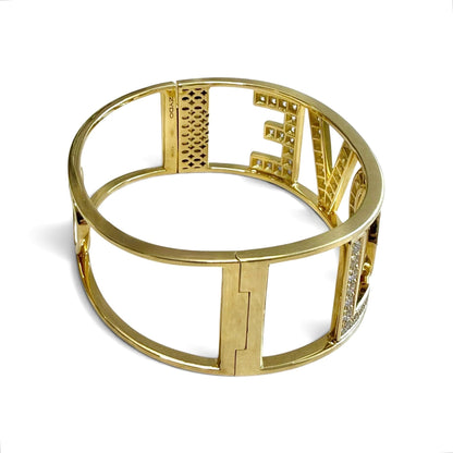 ZYDO Italy "L’Amore" 18K Yellow Gold LOVE 2.36 CT Diamond Bangle Bracelet - WeilJewelry
