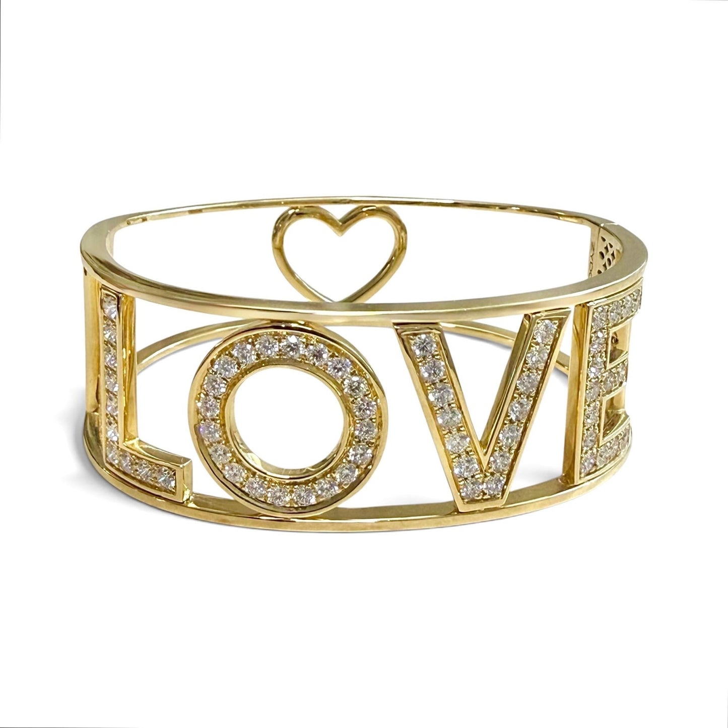 ZYDO Italy "L’Amore" 18K Yellow Gold LOVE 2.36 CT Diamond Bangle Bracelet - WeilJewelry