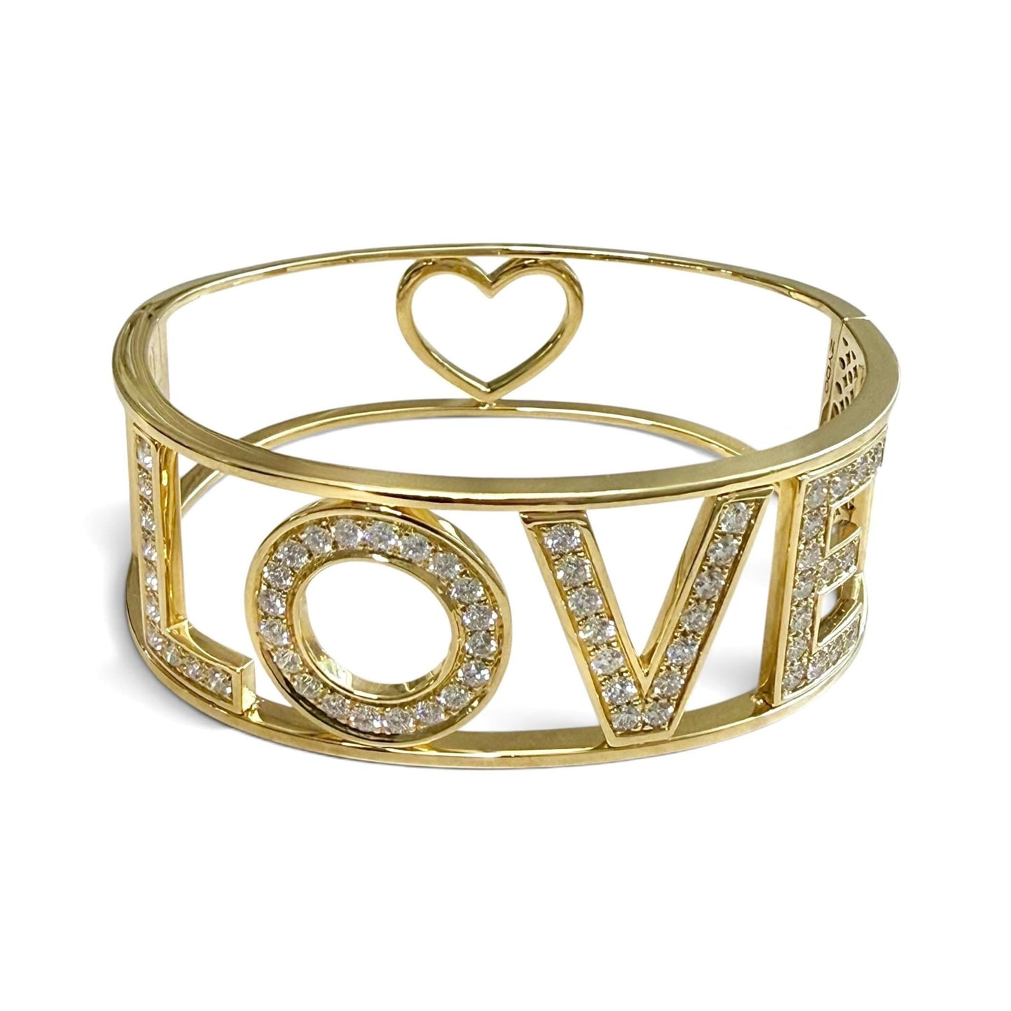 ZYDO Italy "L’Amore" 18K Yellow Gold LOVE 2.36 CT Diamond Bangle Bracelet - WeilJewelry