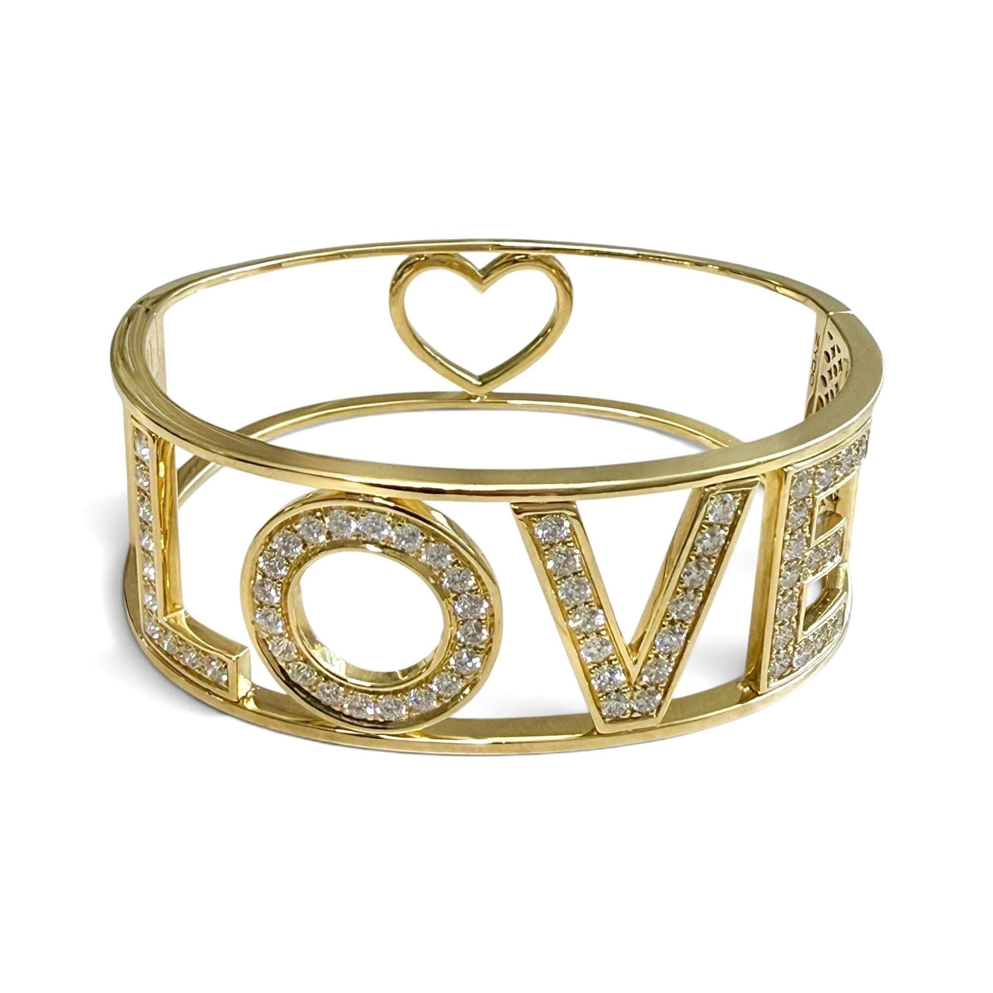 ZYDO Italy "L’Amore" 18K Yellow Gold LOVE 2.36 CT Diamond Bangle Bracelet - WeilJewelry