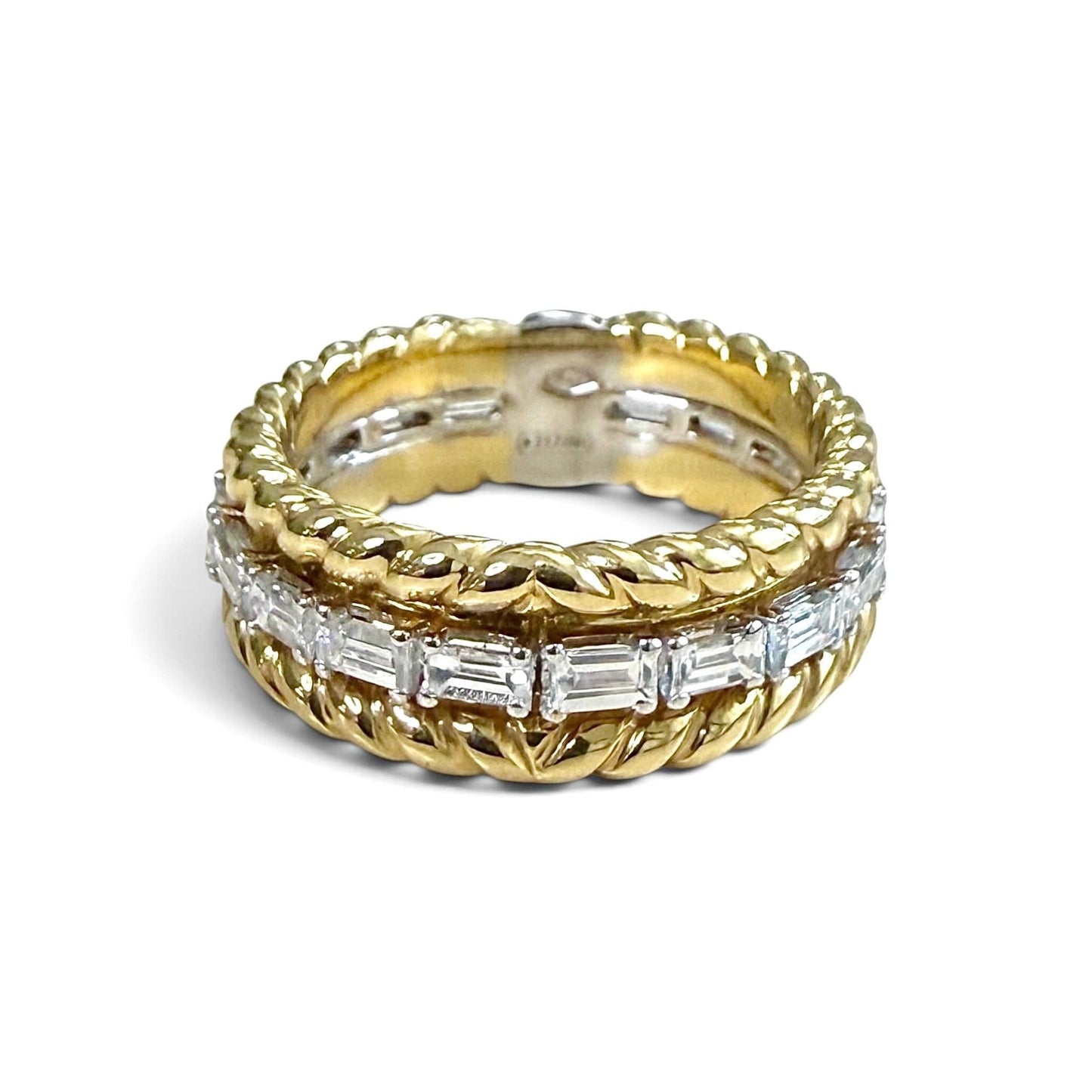 ZYDO Italy "L’Armonia" 18K Gold 1.05 CTW Natural Baguette Diamond Eternity Band Ring - WeilJewelry