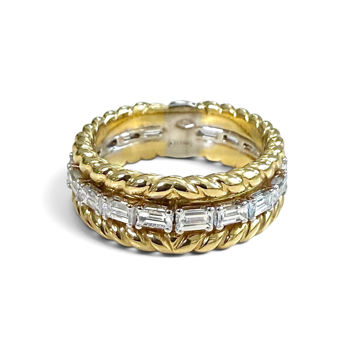 ZYDO Italy "L’Armonia" 18K Gold 1.05 CTW Natural Baguette Diamond Eternity Band Ring - WeilJewelry