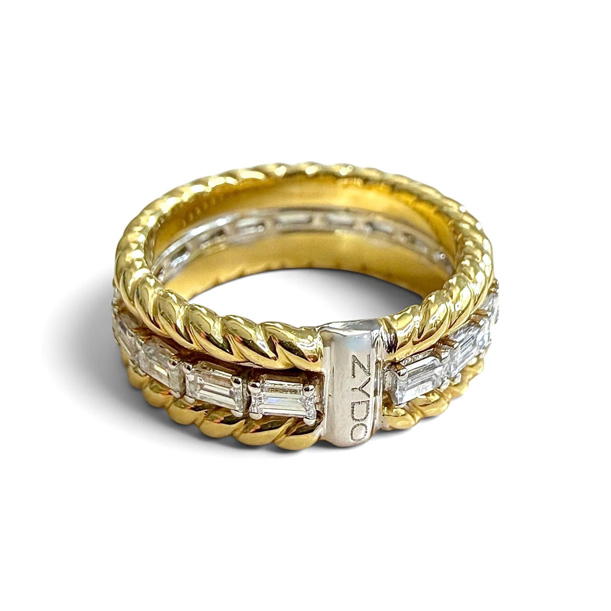 ZYDO Italy "L’Armonia" 18K Gold 1.05 CTW Natural Baguette Diamond Eternity Band Ring - WeilJewelry