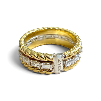 ZYDO Italy "L’Armonia" 18K Gold 1.05 CTW Natural Baguette Diamond Eternity Band Ring - WeilJewelry