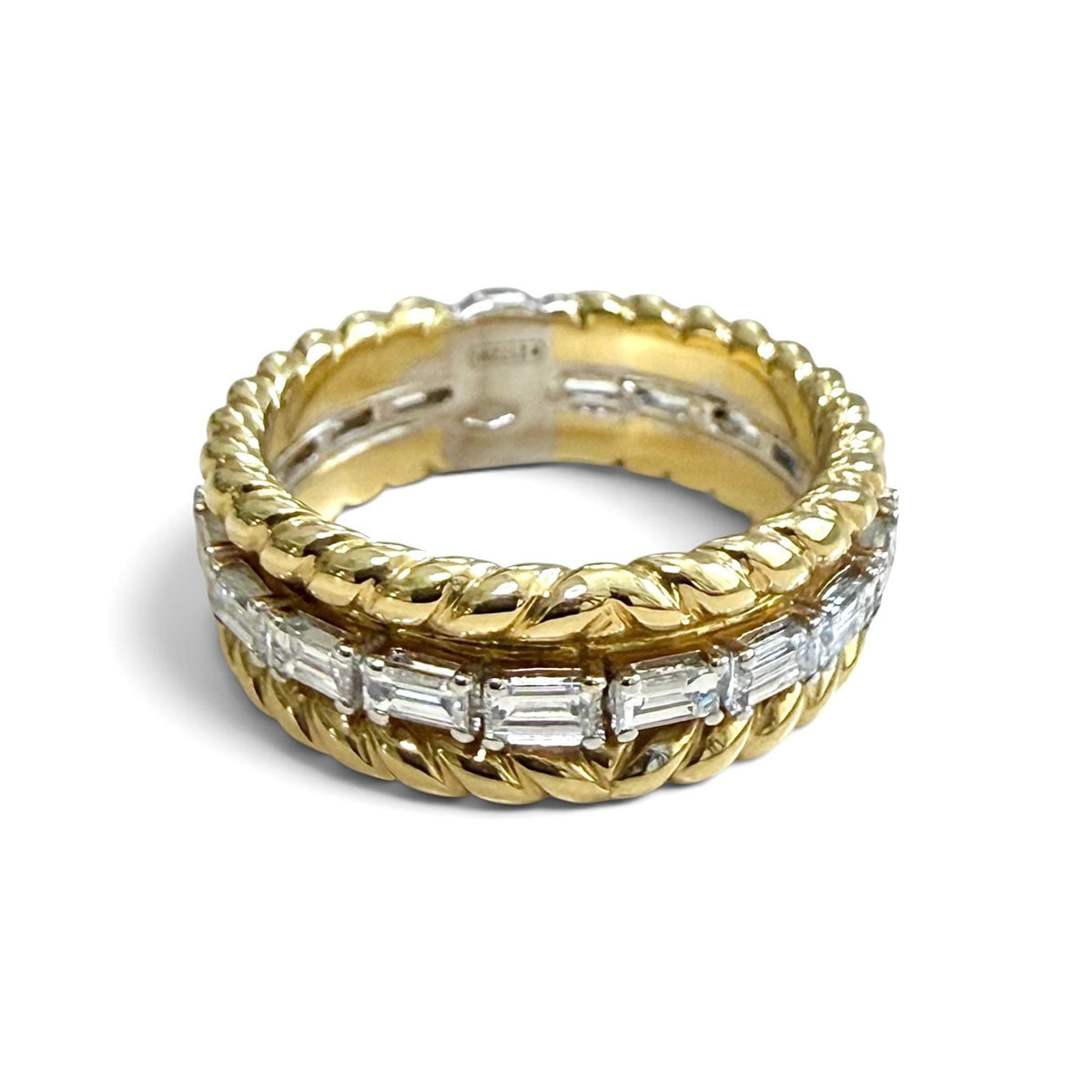 ZYDO Italy "L’Armonia" 18K Gold 1.05 CTW Natural Baguette Diamond Eternity Band Ring - WeilJewelry