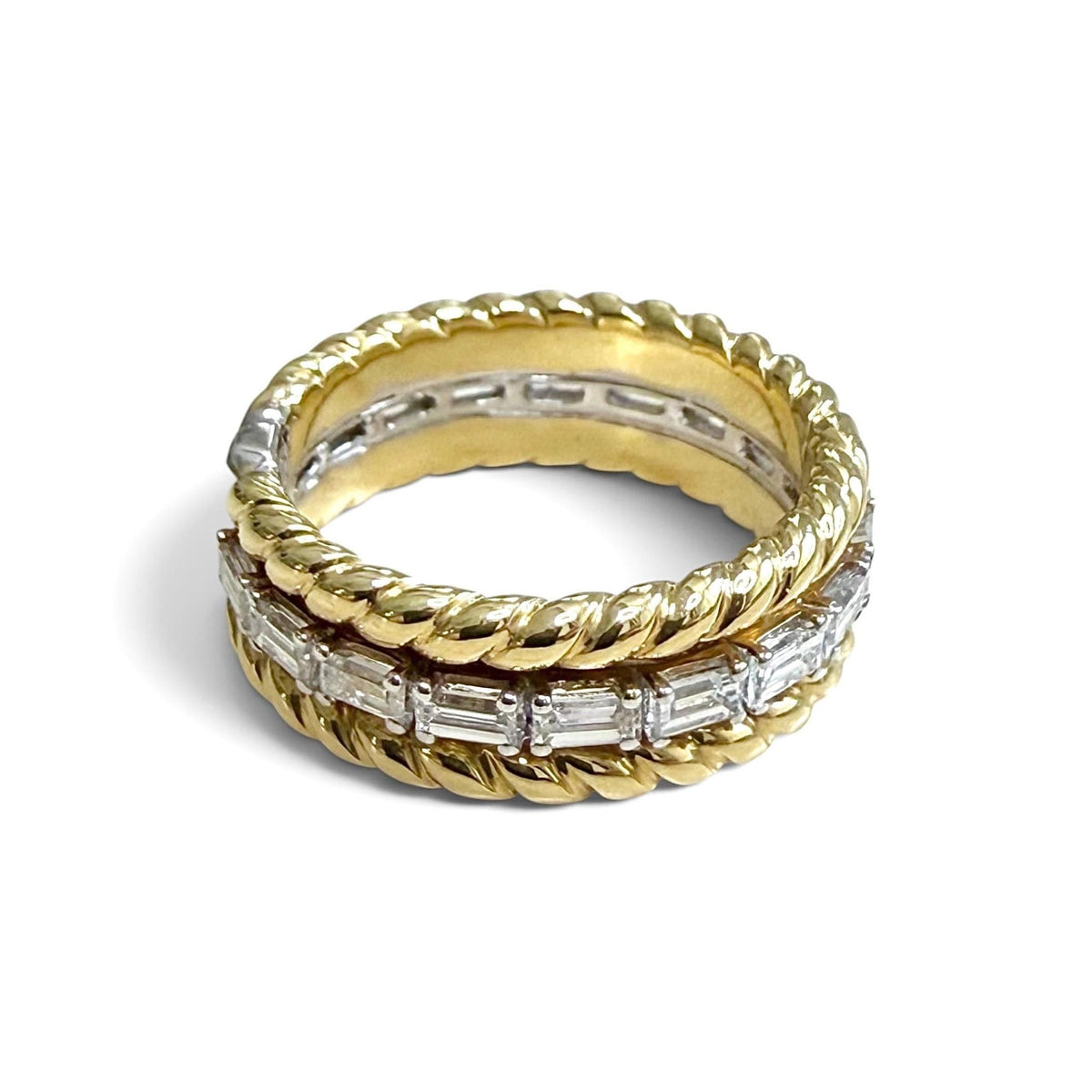 ZYDO Italy "L’Armonia" 18K Gold 1.05 CTW Natural Baguette Diamond Eternity Band Ring - WeilJewelry