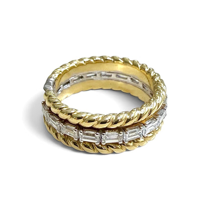 ZYDO Italy "L’Armonia" 18K Gold 1.05 CTW Natural Baguette Diamond Eternity Band Ring - WeilJewelry