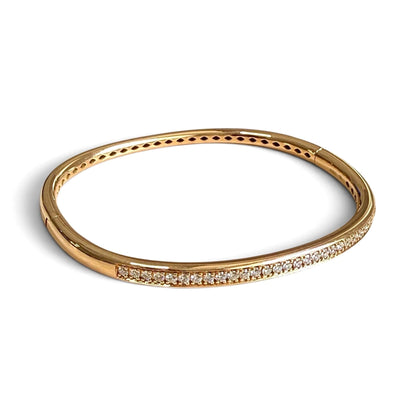 ZYDO Italy "L’Eleganza" 18K Rose Gold Natural Diamond Bangle Bracelet - WeilJewelry