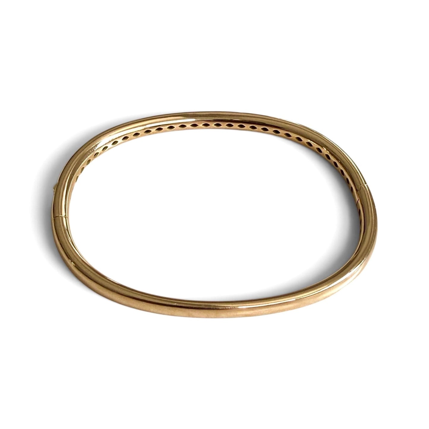 ZYDO Italy "L’Eleganza" 18K Rose Gold Natural Diamond Bangle Bracelet - WeilJewelry