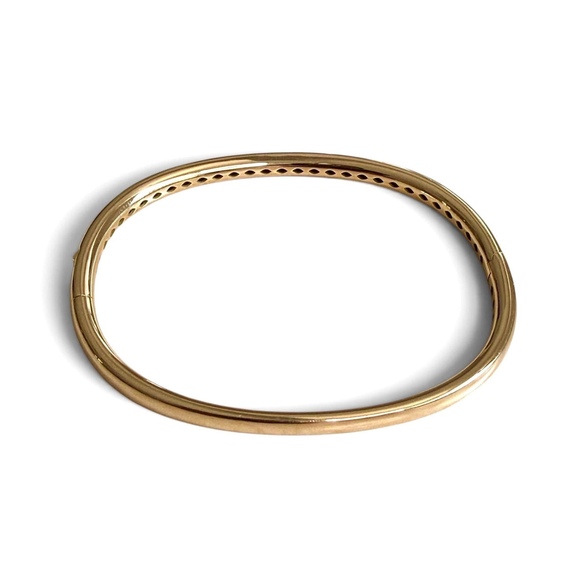 ZYDO Italy "L’Eleganza" 18K Rose Gold Natural Diamond Bangle Bracelet - WeilJewelry