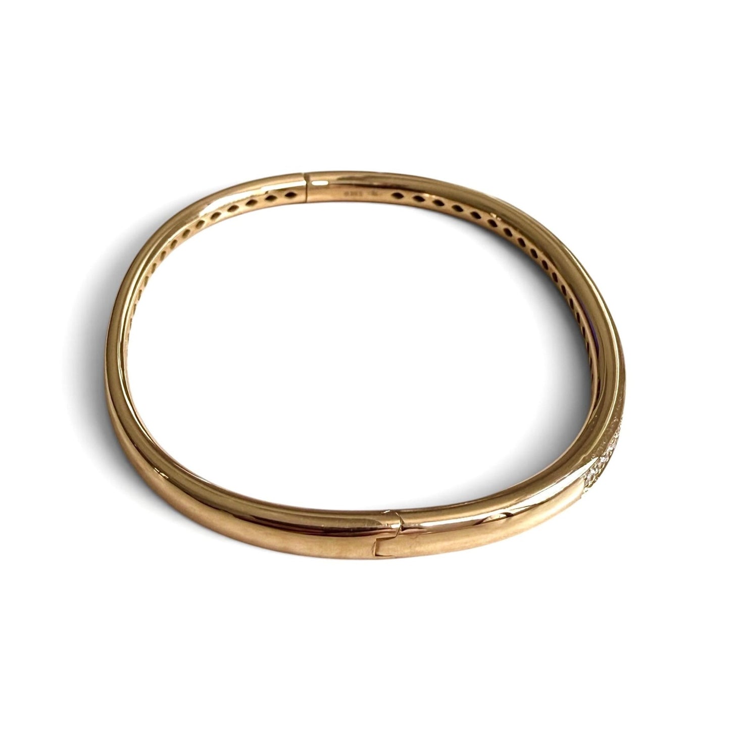 ZYDO Italy "L’Eleganza" 18K Rose Gold Natural Diamond Bangle Bracelet - WeilJewelry